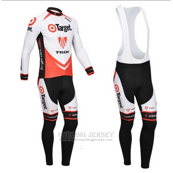 2013 Cycling Jersey Trek Orange and White Long Sleeve and Bib Tight